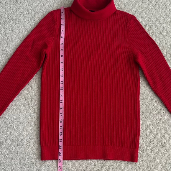 Talbots Ribbed Long Sleeve Turtleneck Sweater Red Small Casual Holiday NWT - Picture 11 of 12